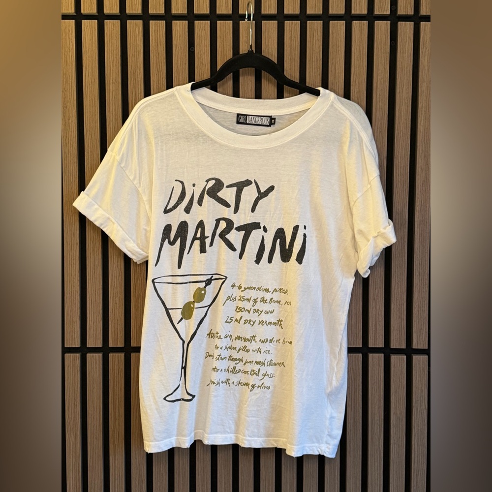 Girl Dangerous White 'Dirty Martini' Short-Sleeve Graphic Tee